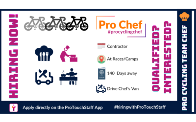 Rare Opportunities do happen.. Hiring a Pro Cycling Team Chef for the 2020 Season